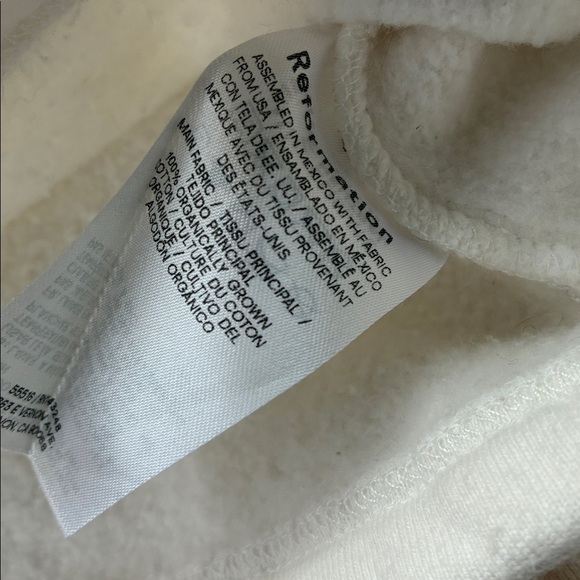 Reformation Wide Leg Sweatpants ivory off white medium organic cotton pockets - Picture 5 of 12